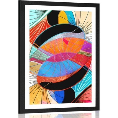 Plakát s paspartou pestrobarevná abstrakce - 40x60 no frame