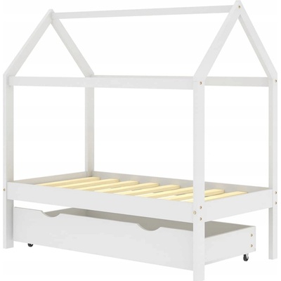 zahrada-XL Rám dětské postele se zásuvkou bílý masivní borovice 70x140 cm
