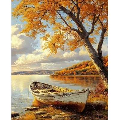 Norimpex - Puzzle Diamant painting: Boat on the shore 30x40cm - 1 - 39 piese