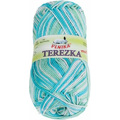 BELLATEX Priadza Terezka multi 50 g - 258 biela, tyrkysová, mintová