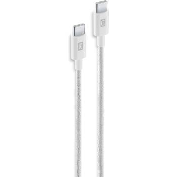 Cellularline Кабел с оплетка usb-c - usb-c 150 см бял