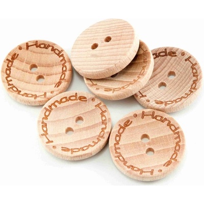 Drevený guľatý gombík handmade - priemer 2,2 cm