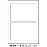 CDRmarket Самозалепващи етикети 178 x 127 mm, 2 етикета, A4, 100 листа (R0100.4969A)
