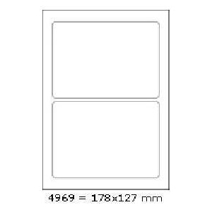 CDRmarket Самозалепващи етикети 178 x 127 mm, 2 етикета, A4, 100 листа (R0100.4969A)