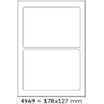 CDRmarket Самозалепващи етикети 178 x 127 mm, 2 етикета, A4, 100 листа (R0100.4969A)