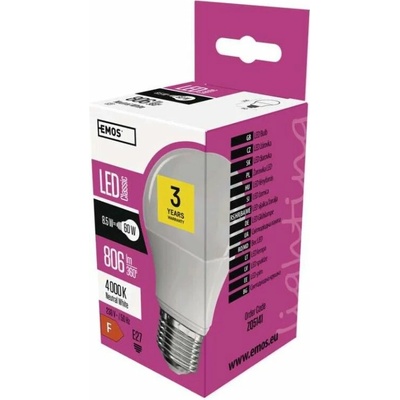 Emos LED žiarovka Classic A60 8,5W E27 neutrálna biela