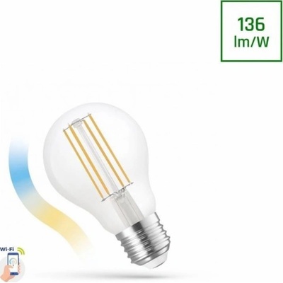 Spectrum LED žárovka GLS 5W E-27 COG 230V CCT+DIMM CLEAR Wi-Fi SMART