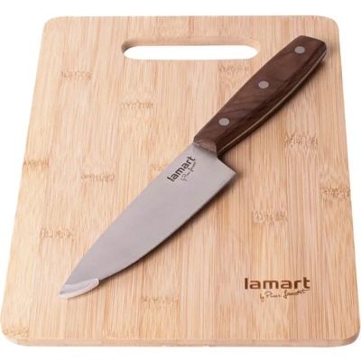 Lamart БАМБУКОВА ДЪСКА ЗА РЯЗАНЕ + НОЖ lamart lt2059 (8590669191758)