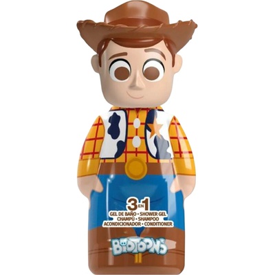 Toy Story Woody 3D figurka 3v1 šampon, kondicioner a pěna do koupele 300 ml