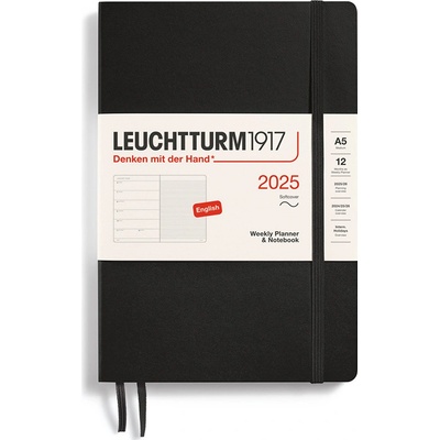 Leuchtturm1917 Medium Softcover A5 Týdenní 2025 Black