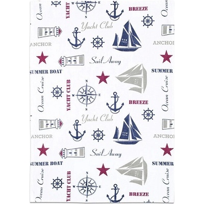 SCAN QUILT Dekoro 3054 Sailing 50x70 cm modrá