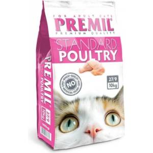 PREMIL Premium Standard Poultry - пълноценна храна за пораснали котки с месо от домашни птици, 10 кг - Сърбия