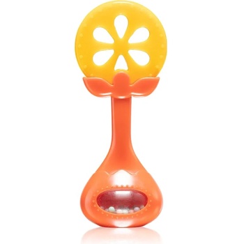 BabyOno Have Fun Teether гризалка с дрънкалка Juicy Orange
