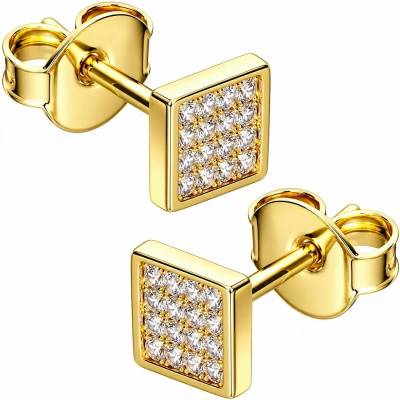 Zlaton Náušnice žluté zlato se zirkony pecky výška 0.5cm váha 1.2g 000871402255