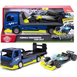 Dickie Toys Team Split - транспортер и болид със светлини и звук