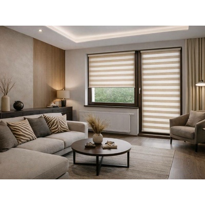 Zebra-shop Den a noc komplet Premium Krém - Černá melír BH 69 220x47 cm vpravo