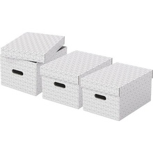 Esselte Home veľkosť M 26,5 x 20,5 x 36,5 cm, biela – sada 3 ks