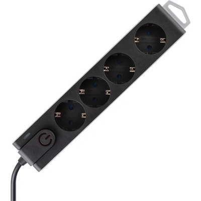 Somogyi Elektronic NVT 4K-3/BK ЕЛЕКТРОДРУЖКА С НАДПЛОЩАДКА, 4 гнезда, ЧЕРНА, 3 M (NVT 4K-3/BK)