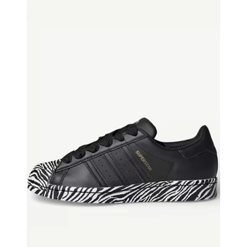 Adidas Superstar Zebra Print Shoes Black