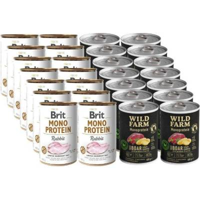 Brit Mono Protein Rabbit 6 x 400 g a Wild Farm Monoprotein Wild Boar 6 x 400 g
