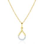 SAVICKI Колие с капка, злато 585, бели диаманти, 0.01К, 42 см