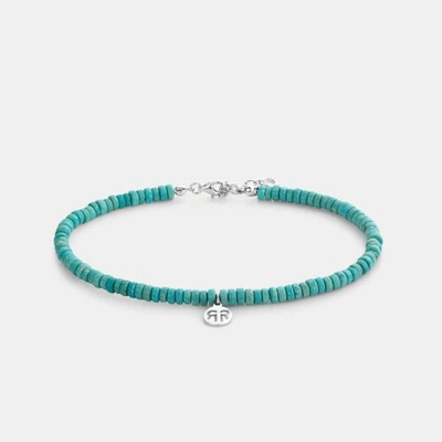 Rebel & Rose dámský náramek na nohu Slices Turquoise 4 mm RR-AK005-S-S