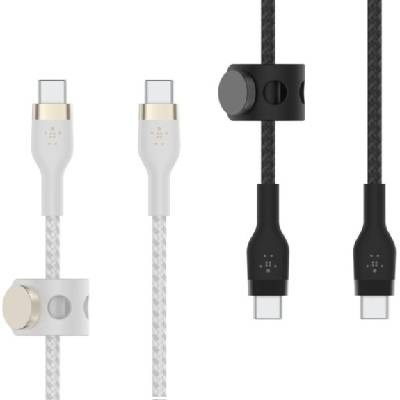 Boost Charge Pro Flex кабел за зареждане и данни - USB-C към USB-C - 2 бр. - 1 м - бял / черен (80655)