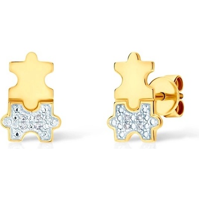 Savicki náušnice puzzle zlato diamanty SAVE82042 Y S