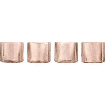 Ferm Living Sklenice Ripple Low Blush 4 x 200 ml