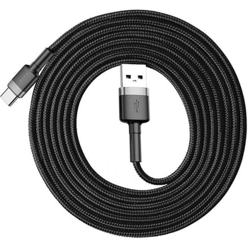 BASEUS Datový kabel Cafule USB-C 2m 2A šedo-černý (CATKLF-CG1)