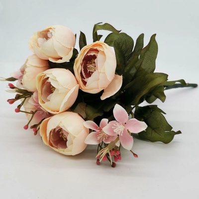 Umělá kytice ranunculus (pryskyřník) v podzimních barvách – 40 cm - světle růžová - L0079