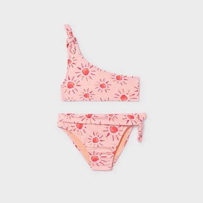 MAYORAL Бански бикини и горнище с асиметрична кройка в цвят мандарина за момиче Mayoral
