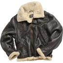 Bunda Mil-tec kožená US bomber B3 s golierom hnedá