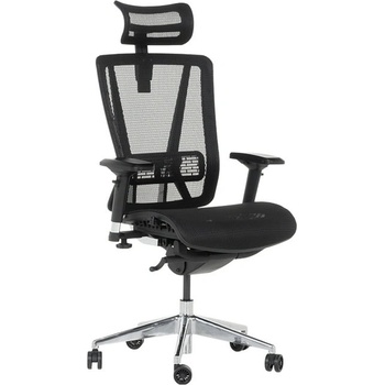 Bittel Работен стол Carmen COLOMBO, до 130кг. макс тегло, мрежа, ергономичен, алуминиева база, синхронен механизъм, люлеещ механизъм, слайд механизъм, газов амортисьор, лумбална опора, черен (bt-3520605)