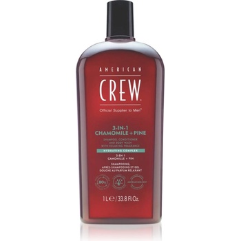 American Crew 3 in 1 Chamimile + Pine 3 в 1 шампоан, балсам и душ гел за мъже 1000ml