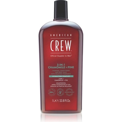 American Crew 3 in 1 Chamimile + Pine 3 в 1 шампоан, балсам и душ гел за мъже 1000ml