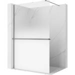 Mexen Kioto+ стенна душ с рафт Walk-in 80 x 200 см, омбре бяло 8 мм, пистолетен метал (800-080-121-95-86)