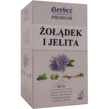 HERBEX Premium ŽALÚDOK A ČREVÁ bylinná zmes čaj 20 x 1,5 g