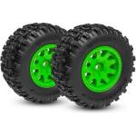 Traxxas колело 2.1/2.6", диск зелен, гума Sledgehammer (задни) (2)