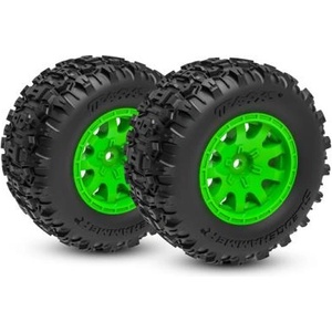 Traxxas колело 2.1/2.6", диск зелен, гума Sledgehammer (задни) (2)
