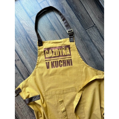 Bib Apron Kuchyňská zástěra Premier Gazdyňa v kuchni 72x86 cm Hnedá