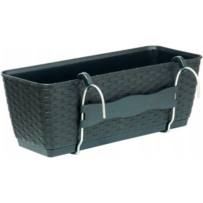 Prosperplast Květináč obdélníkový šedý 38,5x15,5x14,2 cm
