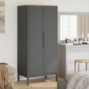 vidaXL Гардероб FLORO, сив, 77x53x171 см, бор масив (374007)
