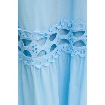 Answear Lab Памучна пола Answear Lab в синьо дълга разкроена (81015.FKK)