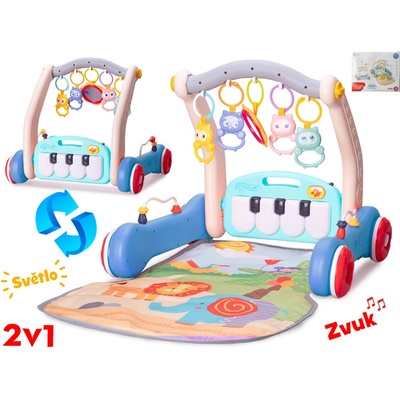 Mikro trading Chodítko s podložkou 2v1 s modrým piankem na baterie