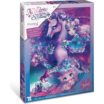 Image 1 of Nebulous Stars - Блестящ пъзел, 300 части, Небулия с еднорог N11671