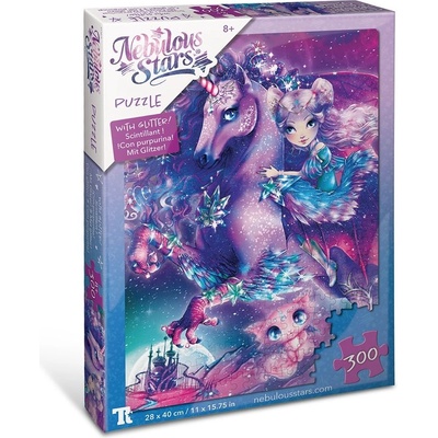 Nebulous Stars - Блестящ пъзел, 300 части, Небулия с еднорог N11671