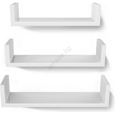 Euziel Комплект от 3 стенни полици shelfy бели (ez0264)