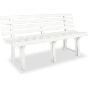vidaXL Градинска пейка 145, 5 см пластмаса бяла (43583)