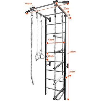 RESTPRO Детска метална шведска стена с аксесоари, бяла (kid-2-white)